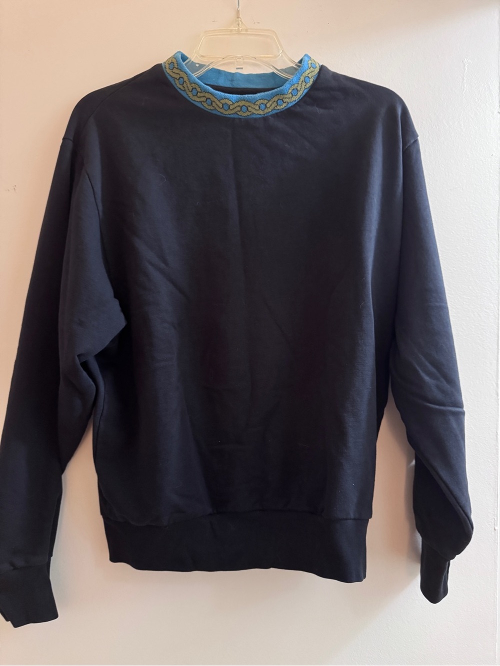 Urban Outfitters Black Sweatshirt with Teal and Gold Trim